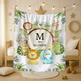 Personalized Woodland Animals Baby Name Blanket