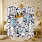 Elephant Name Personalized Blanket - Gift Ideas for Kids