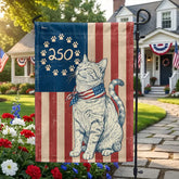 Flagwix Patriotic Cat Garden Flag - 250th Anniversary Paw Prints Betsy Ross Flag Decor