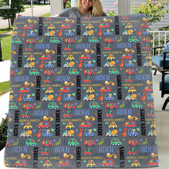 Livraison gratuite✈️Couverture personnalisée avec nom - Mini voiture de dinosaure