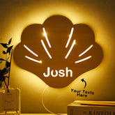 Shell Model Name Wooden Lamp Personalized Wall Night Light Birthday Gift