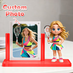 Custom 1 Person 3D Mini Figure with Colorful Base and Photo Personalized Toy Figure Birthday Gift