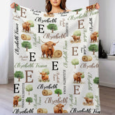 Personalized Baby Blankets for Boys Girls - Cute Cow Blanket