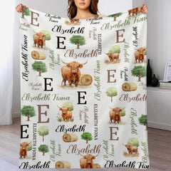Personalized Baby Blankets for Boys Girls - Cute Cow Blanket