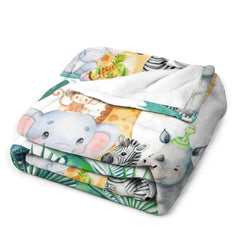 Personalized Custom Baby Name Blanket - Farm Animals Theme