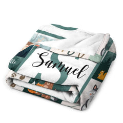 Livraison gratuite✈️Nom personnalisé Couverture de pépinière Woodland personnalisée