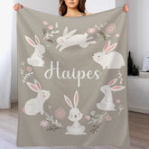 Livraison gratuite✈️Couverture personnalisée avec nom de lapin pour bébé fille