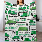 Personalized Custom Garbage Truck Blanket for Boys