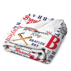 Personalized Custom Baby Name Blanket - Sports Themed Blanket