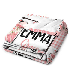 Personalized Custom Name Animal Print Baby Blanket