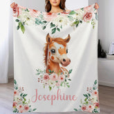 Horse Farm Animal Personalized Name Baby Blanket