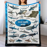 Personalized Name Shark Blanket for Kids