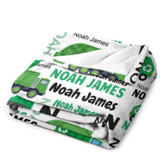 Personalized Custom Garbage Truck Blanket for Boys