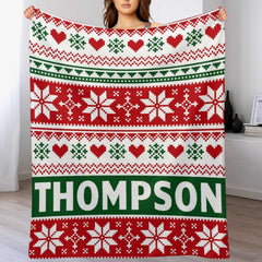Personalized Name Merry Christmas Blanket-Christmas Gifts for Family