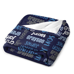 Personalized Baby Name Blanket , Baby Boy Blanket, Swaddle Blanket