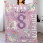 Personalized Unicorn Blanket for Girls Name Blankets