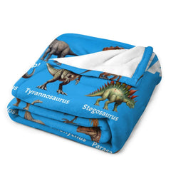 Personalized Fleece Unicorn Dinosaur Blanket for Kids