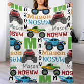 Personalized Monster Trucks Name Blanket