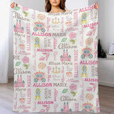 Fairy-Tale Princess Castle Custom name baby blanket
