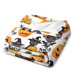 Personalized Custom Name Halloween Blanket For Kids Baby Family