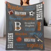 Personalized Allstar Sports Theme Baby Name Blanket