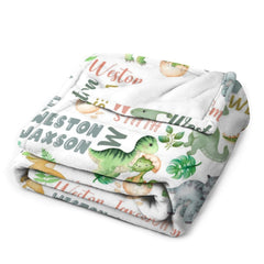 Personalized Name Baby Blanket-Dinosaur Theme
