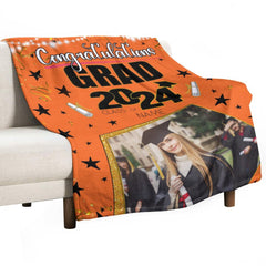 Custom Class of 2024 Graduation Star Blanket