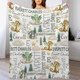 Livraison gratuite✈️Couverture d'emmaillotage pour bébé avec nom personnalisé-Dragons de conte de fées