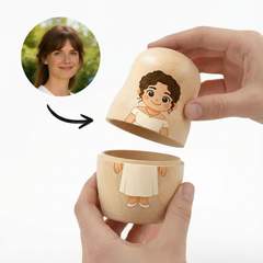 Personalized Portrait Nesting Doll Custom Photo Family Portrait Preview Cartoon Style Gift Photo Christmas Gift