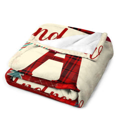 Customized Merry Christmas Monogrammed Name Blanket-Christmas Blanket