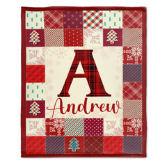 Customized Merry Christmas Monogrammed Name Blanket-Christmas Blanket