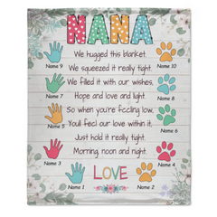Nana We Hugged This - Personalized Blanket - Gift For Grandma