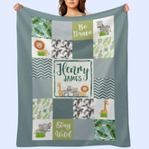 Personalized Tropical Jungle Animals Baby Blanket