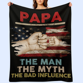 USA The Man The Myth The Bad Influence - Cadeau pour papa, couverture personnalisée personnalisée
