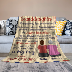 To My Granddaughter - Personalized Blanket - Birthday Gifts For Granddaughters, Gift From Grandma