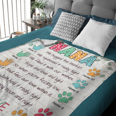Nana We Hugged This - Personalized Blanket - Gift For Grandma