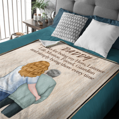 Daddy Thanks For Being My Hero Blanket - Father's Day Gift For Dad
