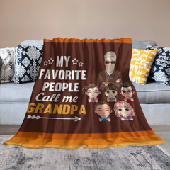 They Call Me Grandpa - Personalized Blanket - Gift For Dad, Gift For Grandpa