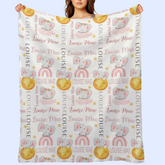 Livraison gratuite✈️ Couverture bébé éléphant lune et étoiles personnalisée