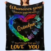 Touch This Heart Grandpa - Couverture personnalisée - Cadeau d'anniversaire pour la fête des pères pour grand-père, papa, papa - Cadeau de femme, petits-enfants