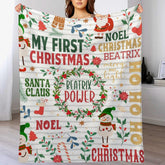 Livraison gratuite✈️Ma première couverture de Noël - Couverture de Noël personnalisée pour bébé