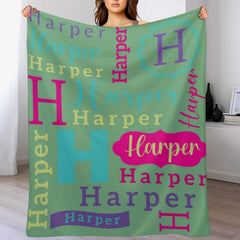 Personalized Custom Name Blanket For Kids - Birthday Christmas Milestone Gift for Baby,Boy,Girl,Newborns