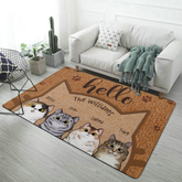 Hello Human, Welcome To Our Home - Cat Personalized Custom Decorative Mat - Gift For Pet Owners, Pet Lovers