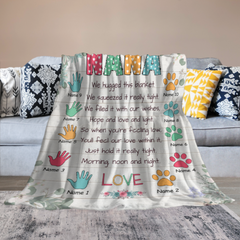 Nana We Hugged This - Personalized Blanket - Gift For Grandma