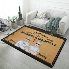 Welcome To Grandparents Family Mat Home Decor Gift Paillasson personnalisé