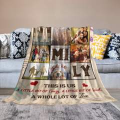 A Whole Lot Of Love - Personalized Blanket - Gift For Dad, Mom, Family Members - From Son, Daughter, Husband, Wife