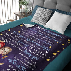 To My Daughter I Love You Forever - Personalized Blanket - Birthday, Loving Gift For Daughter, Baby Girl
