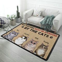 All Visitors Must Be Approved By The Cool Cats - Funny Personalized Decorative Mat - Lovscape