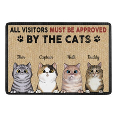 All Visitors Must Be Approved By The Cool Cats - Funny Personalized Decorative Mat - Lovscape
