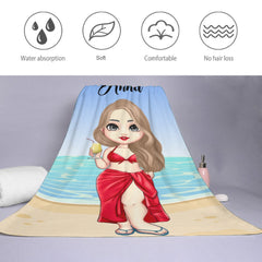 At The Beach Pool Party - Personalized Beach Custom Beach Towel - Gifts for Friends - Lovscape